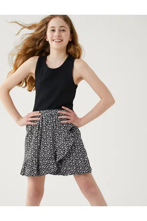 Skirt for Girls | Faye Black Satin Skirt - faye