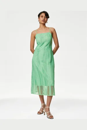 Marks & Spencer Lace Square Neck Midaxi Waisted Dress