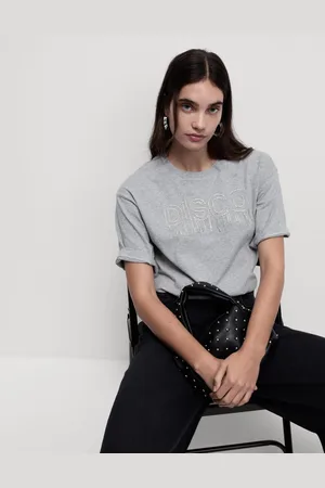 Marks & Spencer Pure Cotton Embellished Slogan T-Shirt