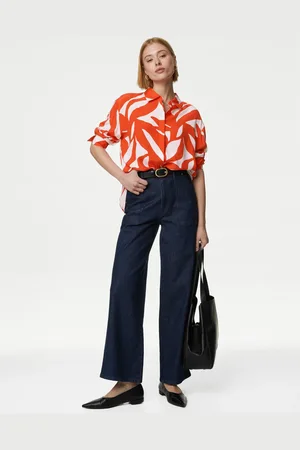 Marks & Spencer Cupro Rich Printed Collared Shirt