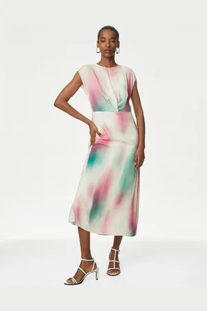 Marks & Spencer Cupro Rich Ombre Twist Detail Dress