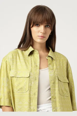 Marks & Spencer Pure Viscose Print Spread Collar Shirt