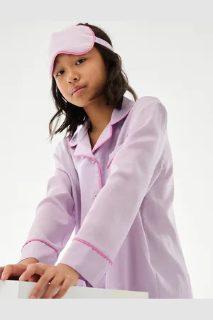 Marks & Spencer Satin Jaquard Star Pyjamas & Eyemask