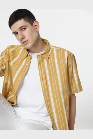 Marks & Spencer Relaxed Fit Linen Mix Stripes Shirt