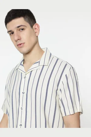 Marks & Spencer Relaxed Fit Linen Mix Stripes Shirt