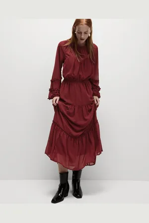 Marks & Spencer Chiffon Round Neck Midaxi Waisted Dress