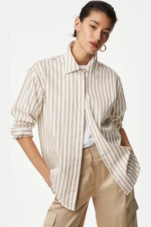 Marks & Spencer Pure Cotton Striped Collared Shirt