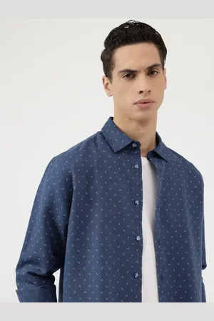 Marks & Spencer Relaxed Fit Linen Mix Printed Shirt