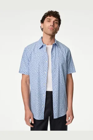 Marks & Spencer Easy Iron Pure Cotton Geometric Print Shirt