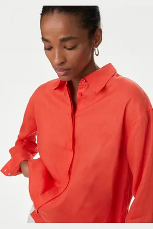 Marks & Spencer Pure Irish Linen Collared Relaxed Shirt