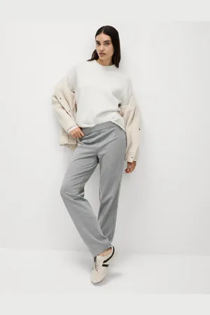 Marks & Spencer Jersey Checked Straight Leg Trousers