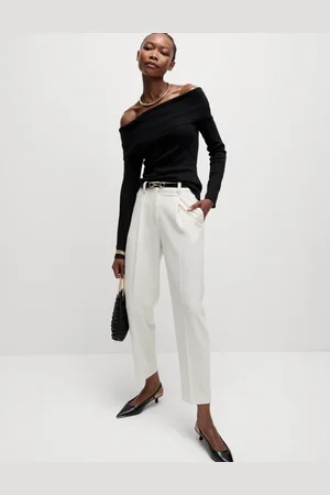 Marks & Spencer Pleat Front Tapered Ankle Grazer Trousers