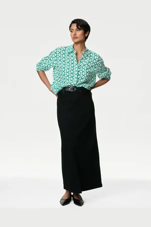 Marks & Spencer Cupro Rich Printed Collared Shirt