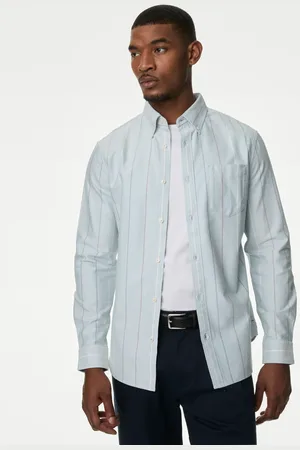 Marks & Spencer Pure Cotton Striped Oxford Shirt