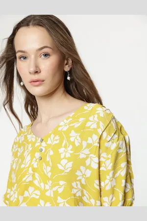 Marks & Spencer Pure Viscose Printed Half Sleeves Blouse