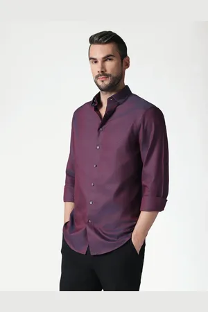 Marks & Spencer Pure Cotton Self Design Full Sleeves Shirt