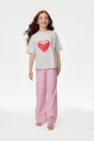 Marks & Spencer Pure Cotton Heart Print Pyjamas