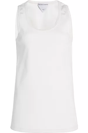 Bottega Veneta Ribbed Cotton Tank Top, , L