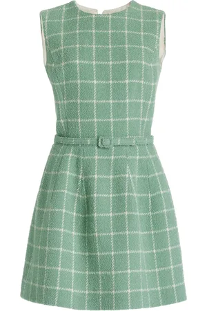 Green Flared Sleeves Mini Dress