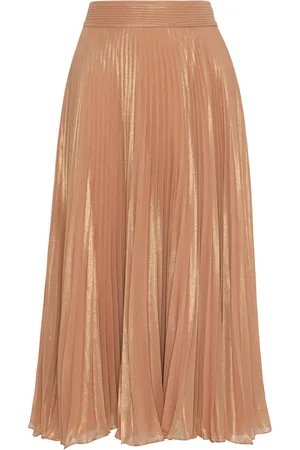 The latest collection of golden pleated skirts for women