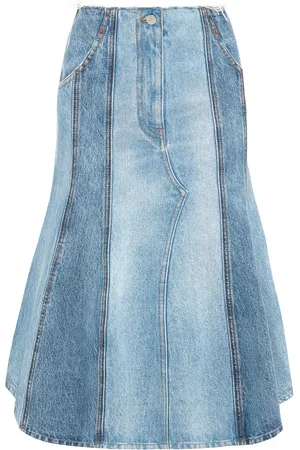 Allegra K Women's High Waist Bodycon Ruffles Fishtail Denim Skirts Dark  Blue X-small : Target