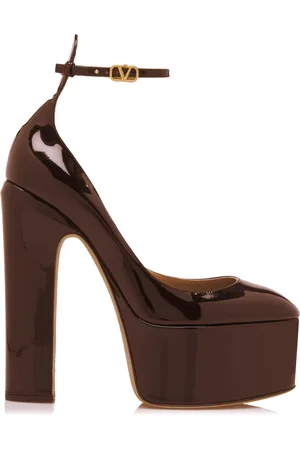 Pumps woman heel 9 cm dark brown leather | Barca Stores