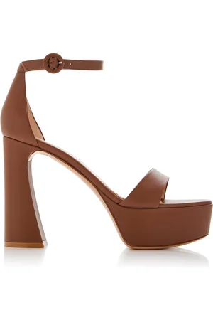 Mid-heel hazel leather platform sandals| Women | Barbara Bui US