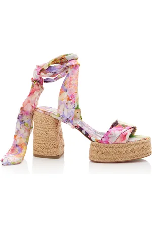 Floral platform sandals hot sale