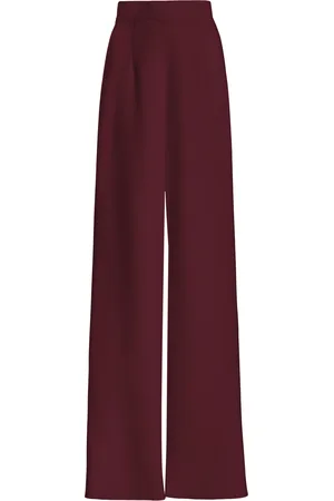 Maroon High Rise Wide Leg Pants