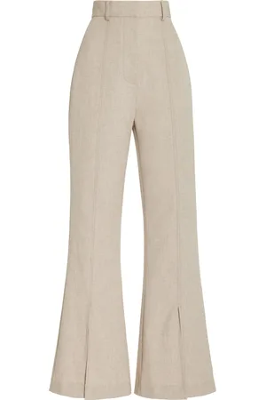 Vila Petite high waisted tapered pants in beige
