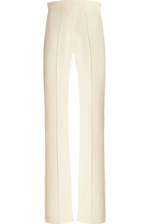 Rowe high-rise wide-leg velvet pants in brown - Alex Perry