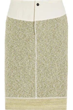 Bottega Veneta Knit Cotton-Blend Midi Skirt, , XS