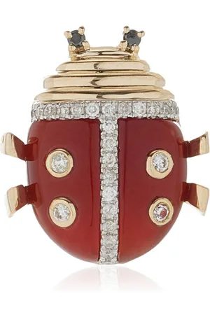 YVONNE LÉON 9K Yellow Gold Agate; Diamond Single Earring, , OS, , Gifts For Her