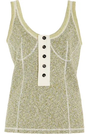Bottega Veneta Knit Cotton-Blend Tank Top, , XS