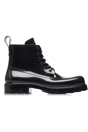 Bottega Veneta Lace-Up Rubber Ankle Boots, , IT 36