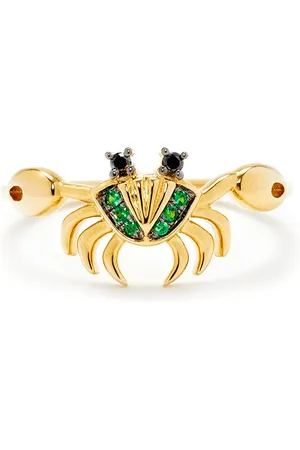 YVONNE LÉON Mini Crab 9K Yellow Gold Tsavorite Ring, , US 5, , Gifts For Her