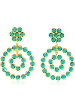 Sylvia Toledano Happy Flower 22K Gold-Plated Turquoise Earrings, , OS, , Gifts For Her