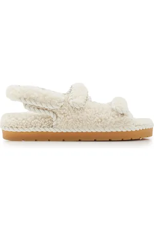 Bottega Veneta Jack Shearling Slingback Sandals, , IT 36