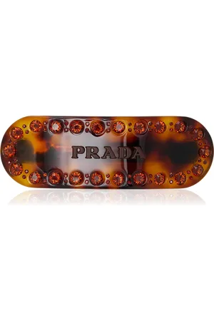Prada Crystal Tortoiseshell Hair Clip, , OS