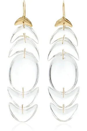 Ten Thousand Things Double Peacock 18K Yellow Gold Crystal Earrings, , OS, , Gifts For Her
