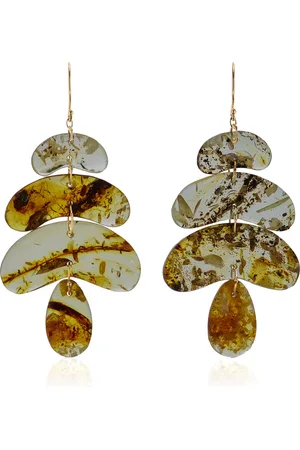 Ten Thousand Things Totem Small 18K Yellow Gold Amber Earrings, , OS, , Gifts For Her