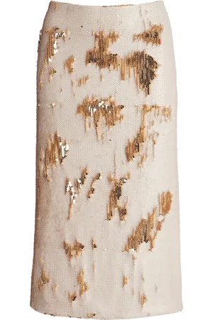 BEVZA Dew Sequined Midi Skirt, , M