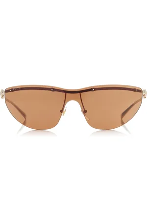 Gucci Mask-Frame Metal Sunglasses, , OS