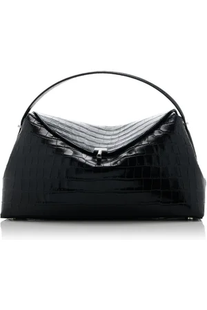 Totême T-Lock Croc-Effect Leather Top Handle Bag, , OS