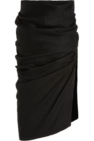 Subtle Studios Asymmetric Draped Linen Skirt, , XS