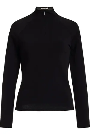 The Row Patti Knit Zip-Up Turtleneck Top, , L