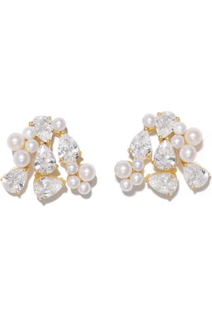 COMPLETEDWORKS Pearl and Crystal Cluster Earrings, , OS, , Gifts For Her