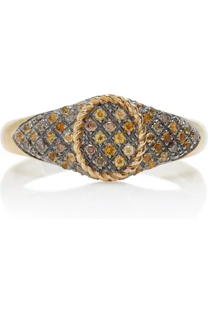 YVONNE LÉON Baby 9K Yellow Diamond; Citrine Signet Ring, , US 7, , Gifts For Her