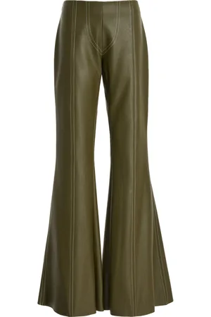 Elena Velez Flared Vegan Leather Pants, , US 2