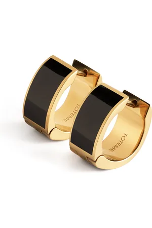 Totême Signature Enameled 18K Gold-Plated Hoop Earrings, , OS, , Gifts For Her